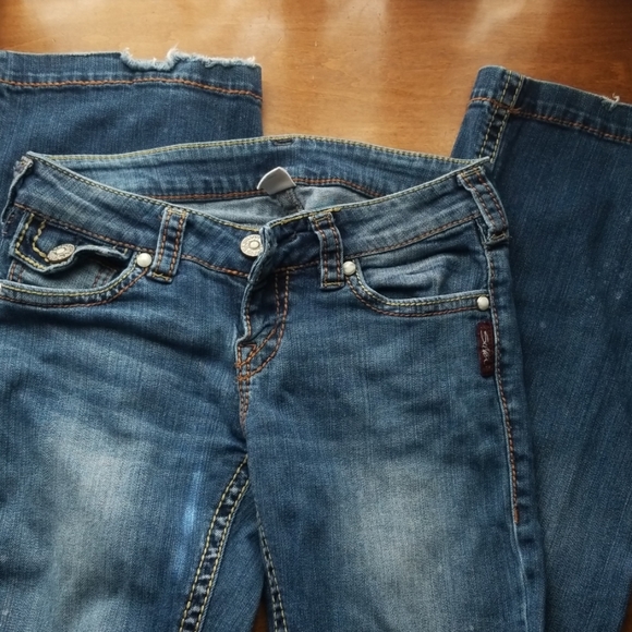 Silver bootcut jeans. 27x33 - Picture 3 of 7